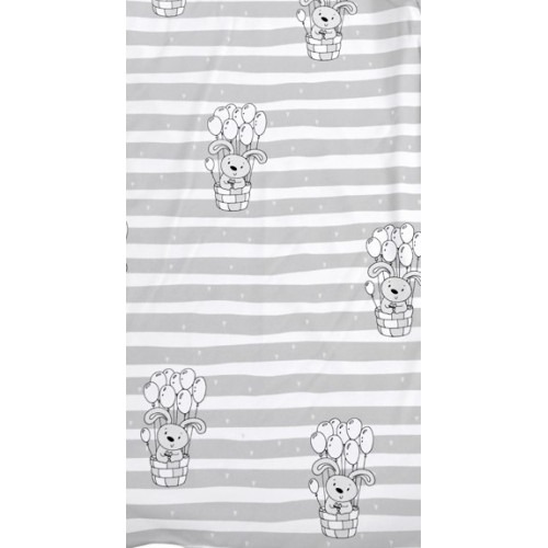 LORELLI ΣΤΡΩΜΑ ΓΙΑ ΠΑΡΚΟΚΡΕΒΑΤΟ GREY 60x120x5cm 2003003-RABBITS WITH BALOONS
