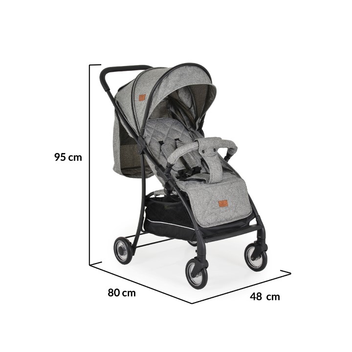 Η φωτογραφία δείχνει Καρότσι μωρού με σκελετό αλουμινίου.