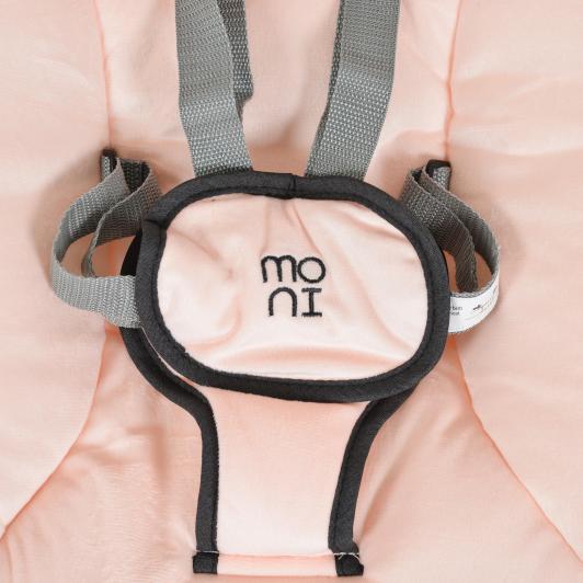 Η φωτογραφία δείχνει Το ρηλάξ για μωρά Clarissa έχει 5 ταχύτητες κουνήματος και ένα στιλάτο σχεδιασμό, κατάλληλο για οποιοδήποτε εσωτερικό χώρο.