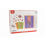 Η φωτογραφία δείχνει Ο Ξύλινος Μαγνητικός Πίνακας Μαθαίνω το Σώμα μου περιέχει 78 διαφορετικά τεμάχια.