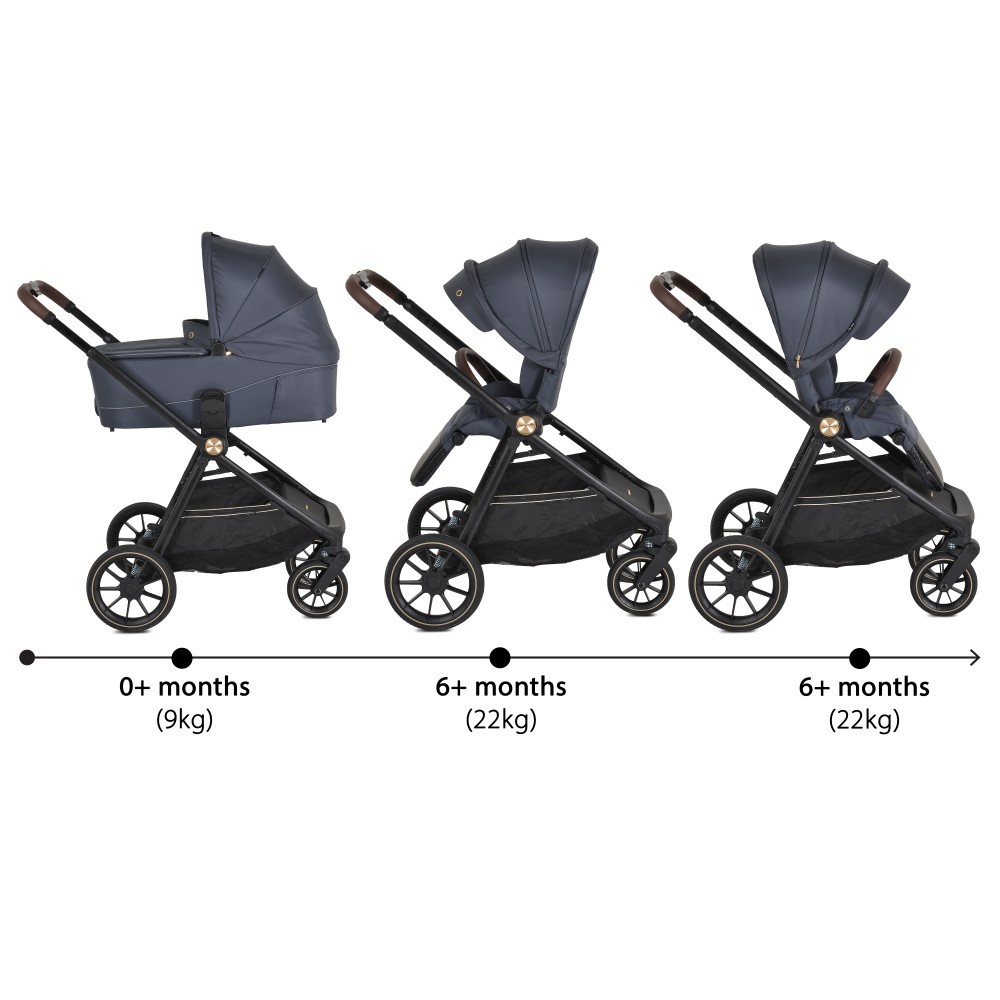 Η φωτογραφία δείχνει Καρότσι Celebrity 2 σε 1, Cangaroo, σχεδιασμένο με γνώμονα τη δυναμική καθημερινότητα των γονέων και την απόλυτη άνεση του παιδιού.