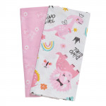 Η φωτογραφία δείχνει Εμπριμέ σετ σεντόνια της σειράς Baby Fun για λίκνο σε χαρούμενες παραστάσεις.