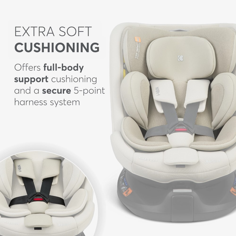 Η φωτογραφία δείχνει Το i-VAN είναι ένα έξυπνο και προσαρμόσιμο κάθισμα αυτοκινήτου που μεγαλώνει μαζί με το παιδί σας, προσφέροντας αξιόπιστη ασφάλεια και άνεση από τη γέννηση έως περίπου 12 ετών (40–150 cm).