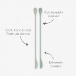 Το σετ κουταλιών ανάδευσης 2 τεμαχίων από πλατινένια σιλικόνη είναι απαραίτητο για τους γονείς από τις πρώτες κιόλας μέρες του ταΐσματος.