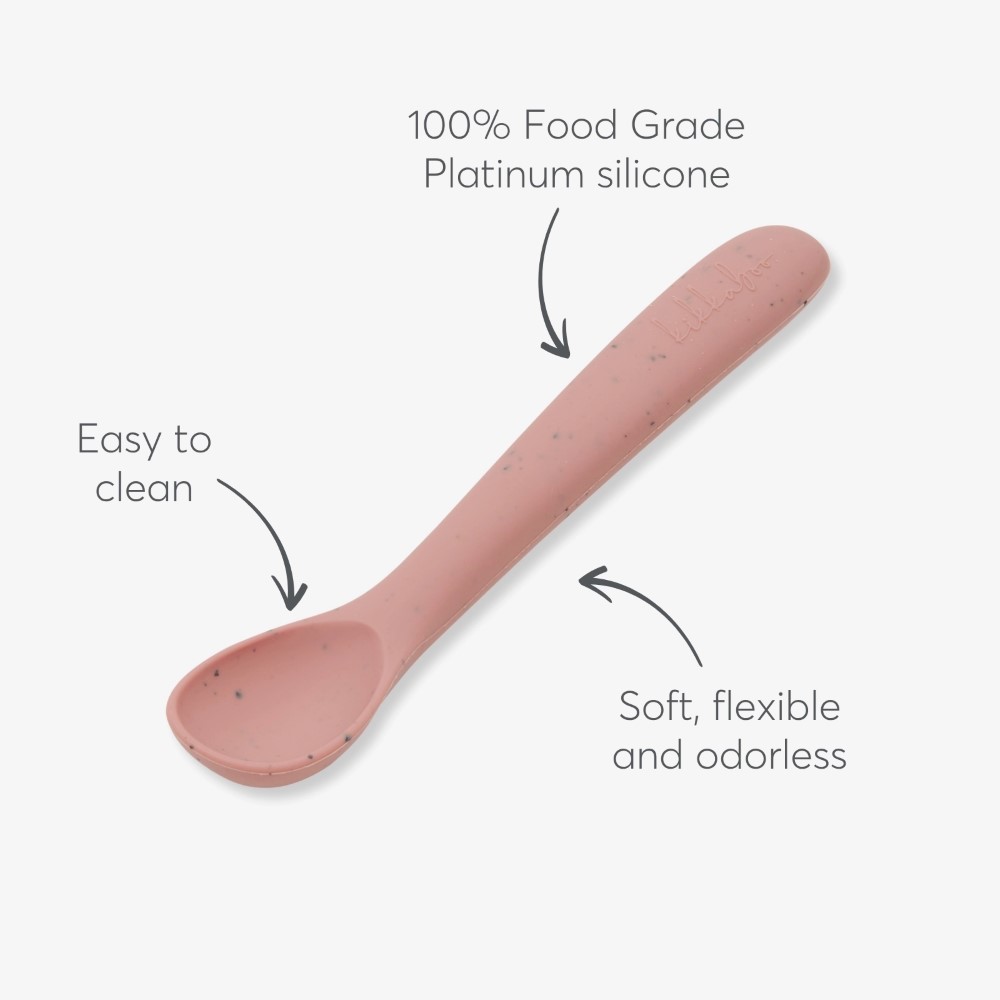 Η φωτογραφία δείχνει Το κουτάλι Platinum Silicone είναι ο ιδανικός σύντροφος για τα πρώτα γεύματα του μωρού σας, κάνοντας κάθε μπουκιά ασφαλή και ευχάριστη.