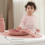 Η φωτογραφία δείχνει Το σουπλά από σιλικόνη Platinum είναι η τέλεια προσθήκη στην ώρα του φαγητού του μωρού σας, προσφέροντας καθαριότητα και ευελιξία.