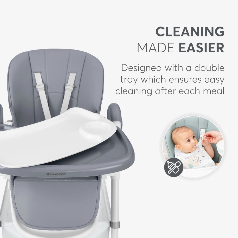 Το SPICY+ είναι ένα πλήρως ρυθμιζόμενο καρεκλάκι φαγητού, σχεδιασμένο για μικρά παιδιά που είναι έτοιμα να κάθονται μόνα τους.