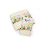 Σετ βρεφικές πετσέτες μπάνιου που περιέχει: 1 τεμάχιο πετσέτα χειρός διαστάσεων 30X50 cm και 1 τεμάχιο πετσέτα μπάνιου διαστάσεων 70X140 cm.