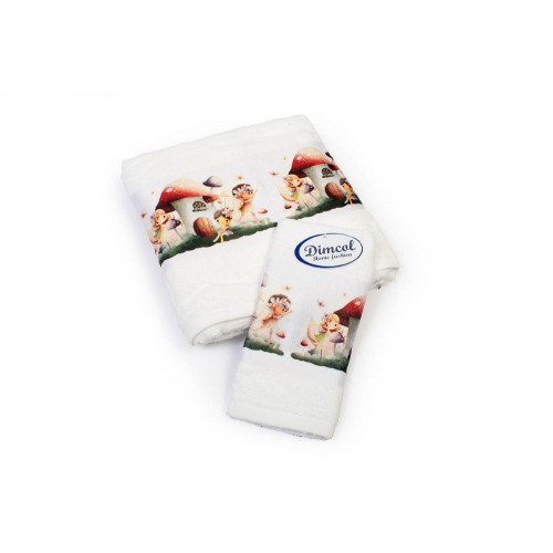 Πετσέτα Σετ 2 τεμ Με Ψηφιακή Εκτύπωση bebe Fairies 331 30X50,70X140 White 100% Cotton