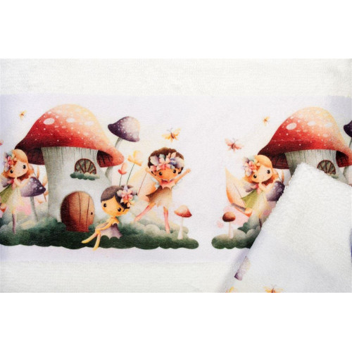 Πετσέτα Σετ 2 τεμ Με Ψηφιακή Εκτύπωση bebe Fairies 331 30X50,70X140 White 100% Cotton