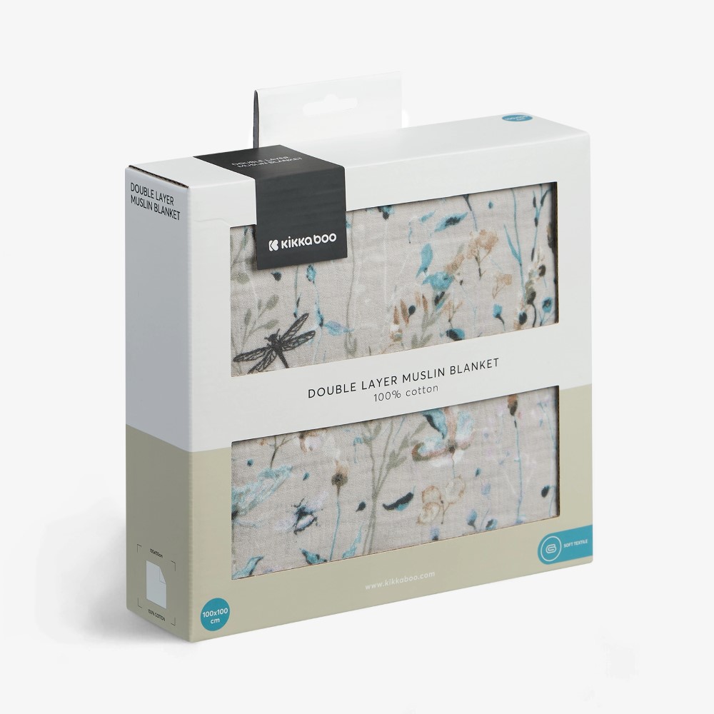 Τυλίξτε το μωρό σας με απαλότητα και άνεση με την κουβέρτα διπλής στρώσης μουσελίνα 100x100 cm.