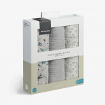 Η φωτογραφία δείχνει Κρατήστε το μωρό σας να νιώθει άνετα και ασφαλές με το σετ 3 τεμαχίων μουσελίνας Dreamy Fields 100x100 εκ.