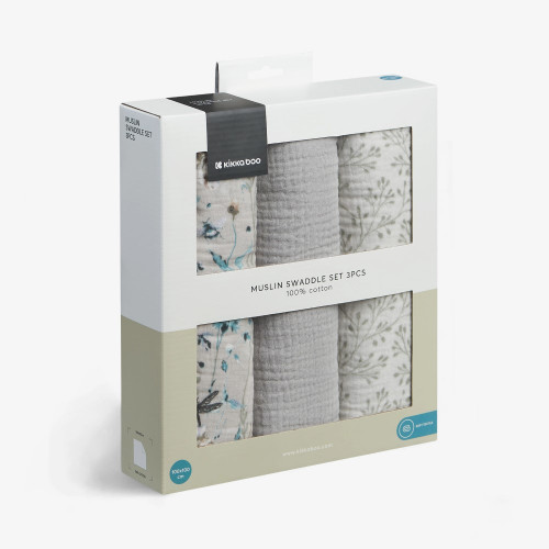 KIKKA BOO ΠΑΝΕΣ ΜΟΥΣΕΛΙΝΑ 75X75 DREAMY FIELDS GREY 31103010111