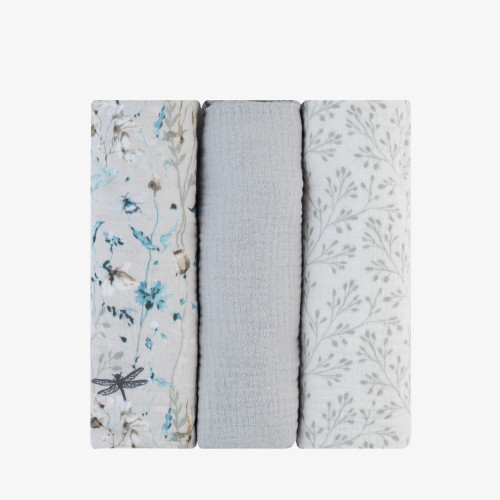 KIKKA BOO ΠΑΝΕΣ ΜΟΥΣΕΛΙΝΑ 75X75 DREAMY FIELDS GREY 31103010111