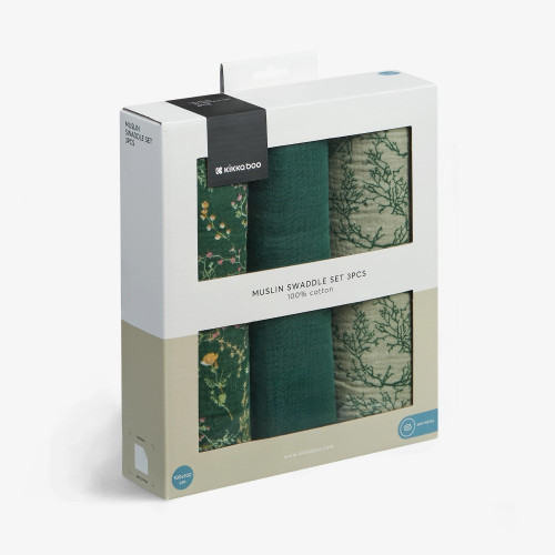 KIKKA BOO ΠΑΝΕΣ ΦΑΣΚΙΩΜΑΤΟΣ ΜΟΥΣΕΛΙΝΑ 100X100 SECRET GARDEN GREEN 31103010104