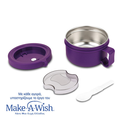 NAVA Δοχείο φαγητού ανοξείδωτο στρογγυλό "We Care", μωβ 850ml 10-262-031