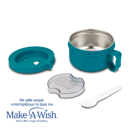 NAVA Δοχείο φαγητού ανοξείδωτο στρογγυλό "We Care", πετρόλ 850ml 10-262-030