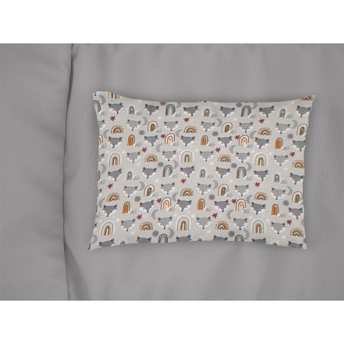 DIMCOL Μαξιλαροθήκη Εμπριμέ bebe Fox 527 35X45 Grey 100% Cotton