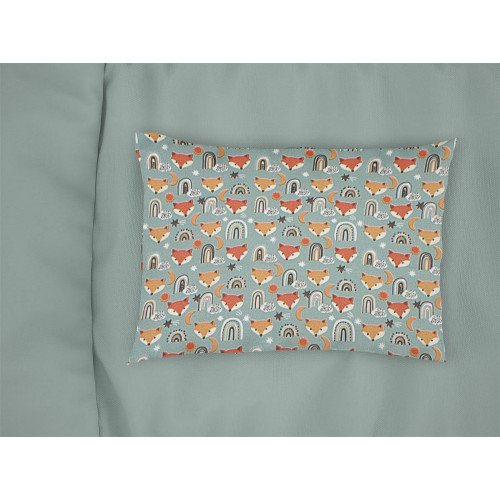 DIMCOL Μαξιλαροθήκη Εμπριμέ bebe Fox 528 35X45 Pale Cyan 100% Cotton