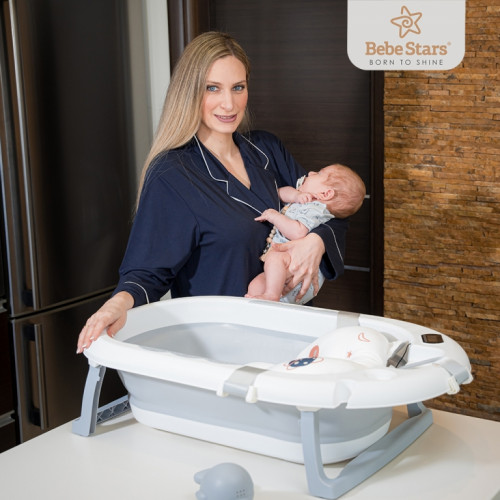 BEBE STARS ΜΠΑΝΙΕΡΑ ΠΤΥΣΣΟΜΕΝΗ ΜΕ ΘΕΡΜΟΜΕΤΡΟ WHALE BLUE 26-181