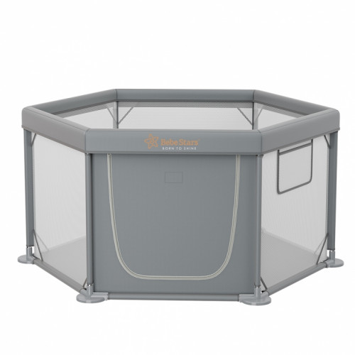 BEBE STARS ΠΑΡΚΟΚΡΕΒΑΤΟ ΠΟΛΥΓΩΝΟ NESTILO GREY 889-100