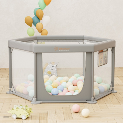 BEBE STARS ΠΑΡΚΟΚΡΕΒΑΤΟ ΠΟΛΥΓΩΝΟ NESTILO GREY 889-100