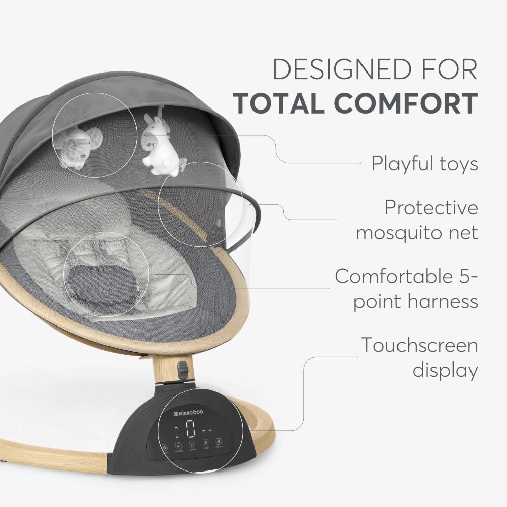 Η φωτογραφία δείχνει Η ηλεκτρική κούνια ASHLEE μπορεί να χρησιμοποιηθεί από νεογέννητα βάρους έως 9 κιλών.