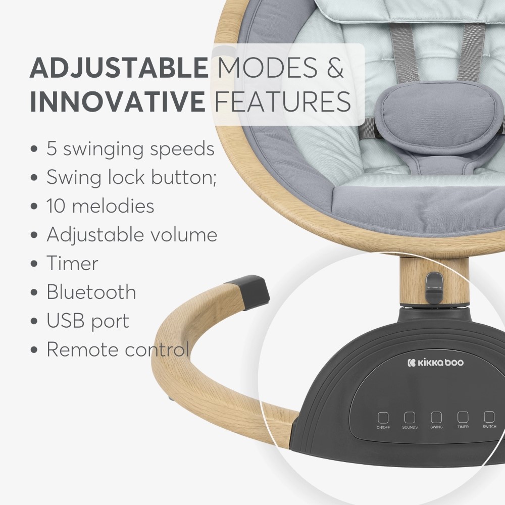 Η φωτογραφία δείχνει Η ηλεκτρική κούνια ASHLEE μπορεί να χρησιμοποιηθεί από νεογέννητα βάρους έως 9 κιλών.