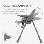 Η φωτογραφία δείχνει Κάντε την ώρα του γεύματος άνετη και βολική με την καρεκλάκι φαγητού PASTELLO 2, σχεδιασμένη προσεκτικά για παιδιά από την ηλικία που κάθονται έως και 36 μηνών.