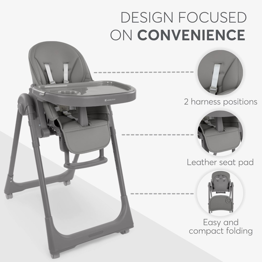 Η φωτογραφία δείχνει Κάντε την ώρα του γεύματος άνετη και βολική με την καρεκλάκι φαγητού PASTELLO 2, σχεδιασμένη προσεκτικά για παιδιά από την ηλικία που κάθονται έως και 36 μηνών.