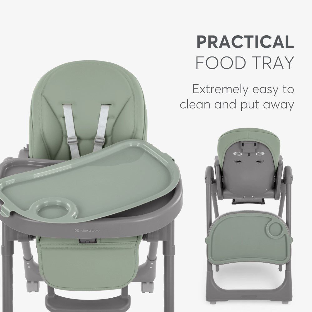 Η φωτογραφία δείχνει Κάντε την ώρα του γεύματος άνετη και βολική με την καρεκλάκι φαγητού PASTELLO 2, σχεδιασμένη προσεκτικά για παιδιά από την ηλικία που κάθονται έως και 36 μηνών.