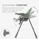 Η φωτογραφία δείχνει Κάντε την ώρα του γεύματος άνετη και βολική με την καρεκλάκι φαγητού PASTELLO 2, σχεδιασμένη προσεκτικά για παιδιά από την ηλικία που κάθονται έως και 36 μηνών.