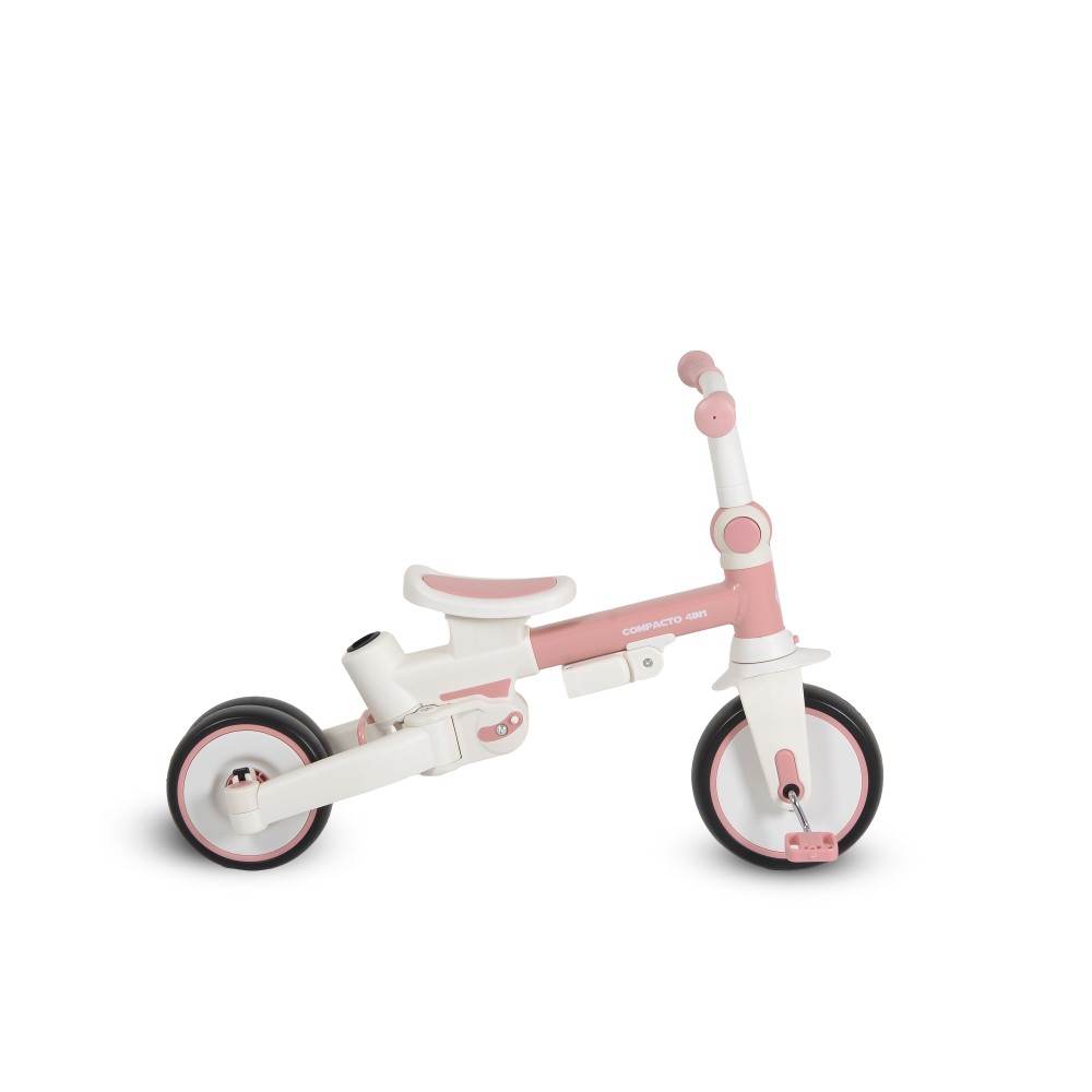 Η φωτογραφία δείχνει Compacto 4 σε 1, Byox – το τρίκυκλο που μεγαλώνει μαζί με το παιδί σας!Το πολυλειτουργικό τρίκυκλο Compacto 4 σε 1 έχει σχεδιαστεί για να προσαρμόζεται στις ανάγκες του παιδιού σας – από τις πρώτες κιόλας βόλτες μέχρι τις πρώτες ανεξάρτητες βόλτες του.