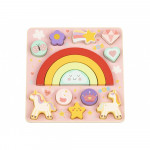 Η φωτογραφία δείχνει Με το ξύλινο παζλ ισορροπίας 2 σε 1 με ζώα, η διασκέδαση συμβαδίζει με τη μάθηση.