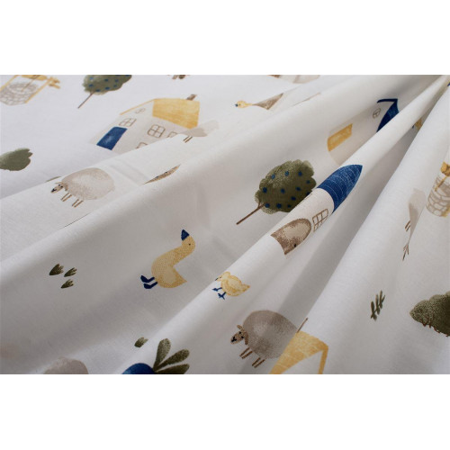 Πάνα Χασέ bebe Village 579 80X80 White-Green 100% Cotton 31111328058