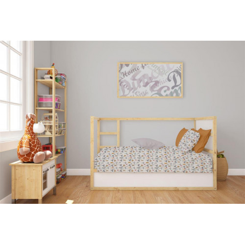 Σεντόνια Εμπριμέ Σετ 3 τεμ bebe Fox 527 120X160 Grey 100% Cotton 31112221056