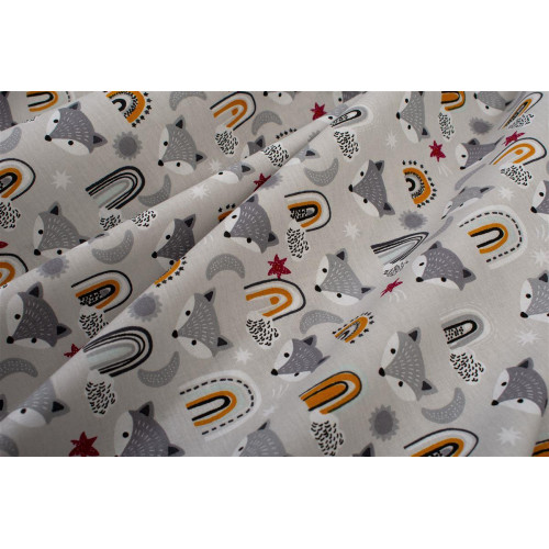 Σεντόνια Εμπριμέ Σετ 3 τεμ bebe Fox 527 120X160 Grey 100% Cotton 31112221056