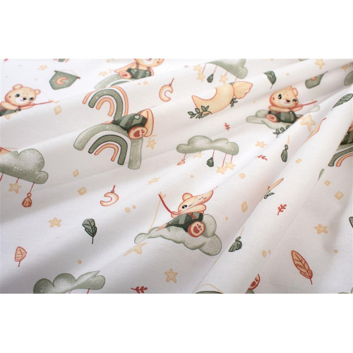 Πάνα Χασέ bebe Cloudy Bear 581 80X80 White-Olive 100% Cotton 31111328061