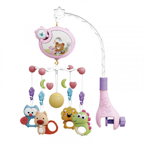 BEBE STARS ΜΟΥΣΙΚΟ ΚΡΕΒΑΤΙΟΥ ΜΕ ΦΩΣ CARTOON BEAR PINK 860-140