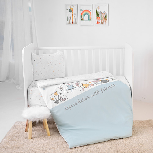 LORELLI ΣΕΤ ΠΡΟΙΚΑΣ ΜΩΡΟΥ 5 ΤΕΜ 140/70 COSY HAPPY FRIENDS BLUE 10420066402