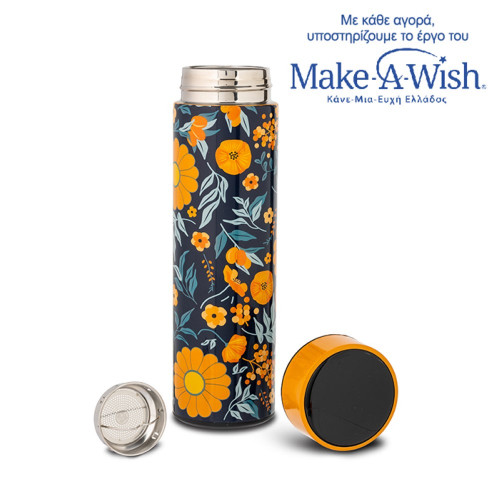 NAVA Θερμός ανοξείδωτο "We Care" με φίλτρο και ψηφιακή ένδειξη θερμοκρασίας, πορτοκαλί 500ml 10-110-051