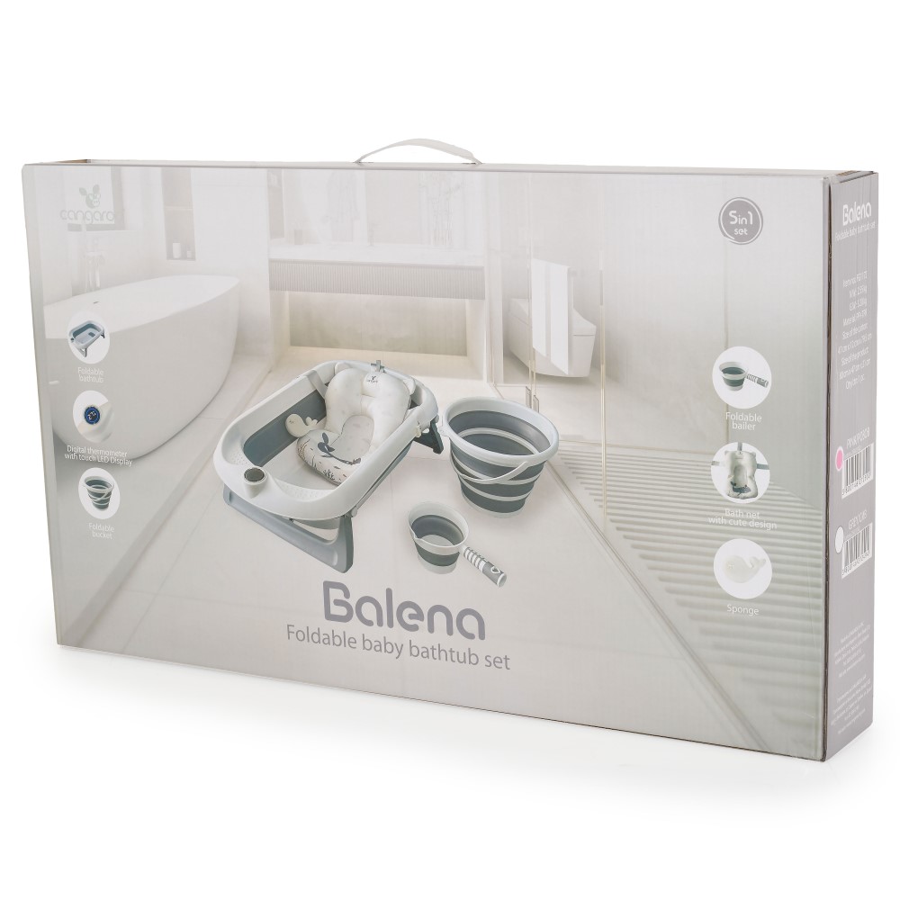Πτυσσόμενο σετ μπάνιου για μωρά Balena από την Cangaroo – στυλ, άνεση και ασφάλεια από την πρώτη κιόλας μέρα!Σχεδιασμένο προσεκτικά για να καλύπτει τις ανάγκες της σύγχρονης οικογένειας, το σετ Balena από την Moni μετατρέπει το καθημερινό μπάνιο σε μια εύκολη, ευχάριστη και άνετη εμπειρία.