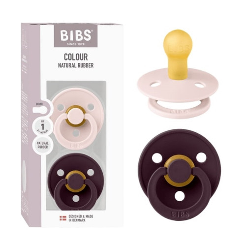 BIBS ΣΕΤ ΠΙΠΙΛΕΣ 2ΤΜΧ – COLOUR – PETAL/PLUM – ΣΤΡΟΓΓΥΛΗ No1