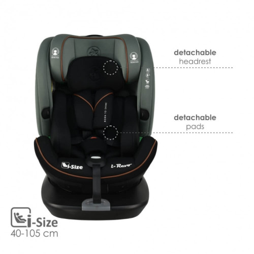  ΚΑΘΙΣΜΑ ΑΥΤΟΚΙΝΗΤΟΥ I-REVO I-SIZE 360° 40-150cm OLIVE 906-176