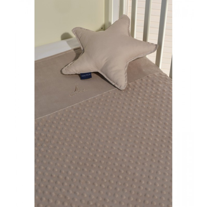 Η φωτογραφία δείχνει Nautica Des 904 Κουβέρτα Minky Mπεζ Διπλής όψης 75x95100% Polyester με πιστοποίηση Oekotex75x95, συσκευασία σε κουτί 