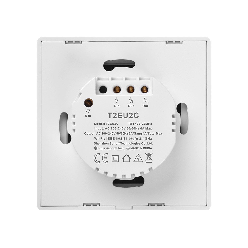SONOFF Smart Switch WiFi and RF 433 Sonoff T2 EU TX (2 καναλιών) IM190314016