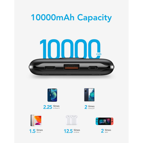 Veger Power Bank S11 VP1140 10000mAh Μαύρο (6970453554181)