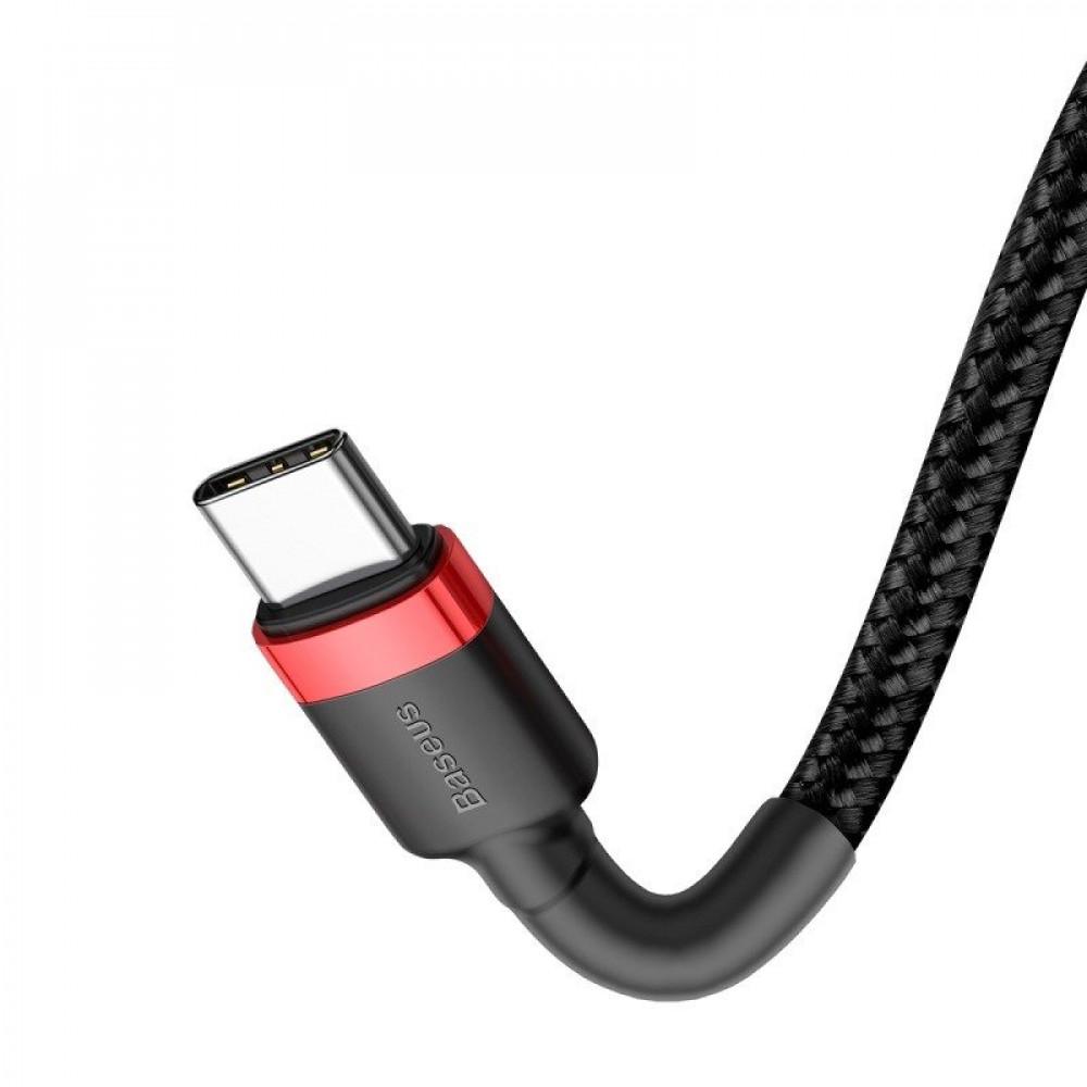 Baseus Cafule Braided USB 2.0 Cable USB-C male - USB-C male Μαύρο 2m (CATKLF-H91)