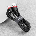 Baseus Cafule Braided USB 2.0 Cable USB-C male - USB-A male Black/Red 3m (CATKLF-U91)