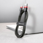 Baseus Cafule Braided USB 2.0 Cable USB-C male - USB-A male Black/Red 3m (CATKLF-U91)